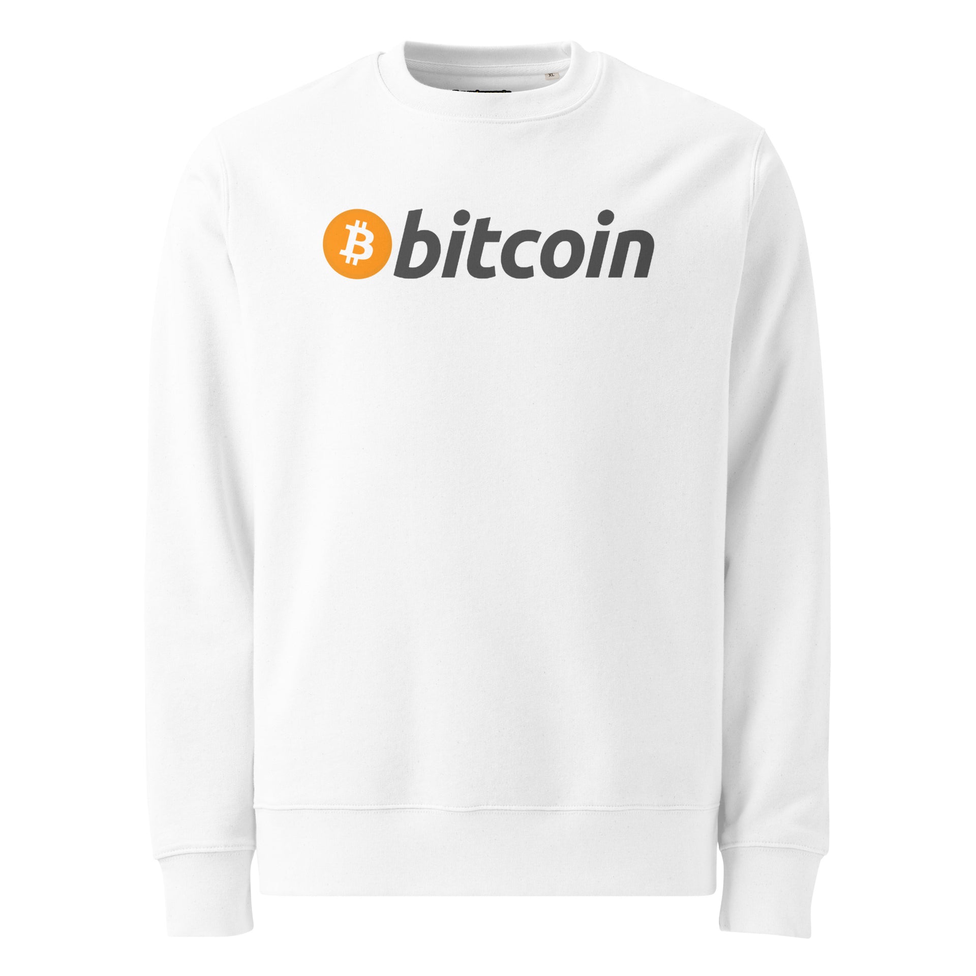 BITCOIN (BTC) NAME LOGO PREMIUM SWEATSHIRT (WHITE)