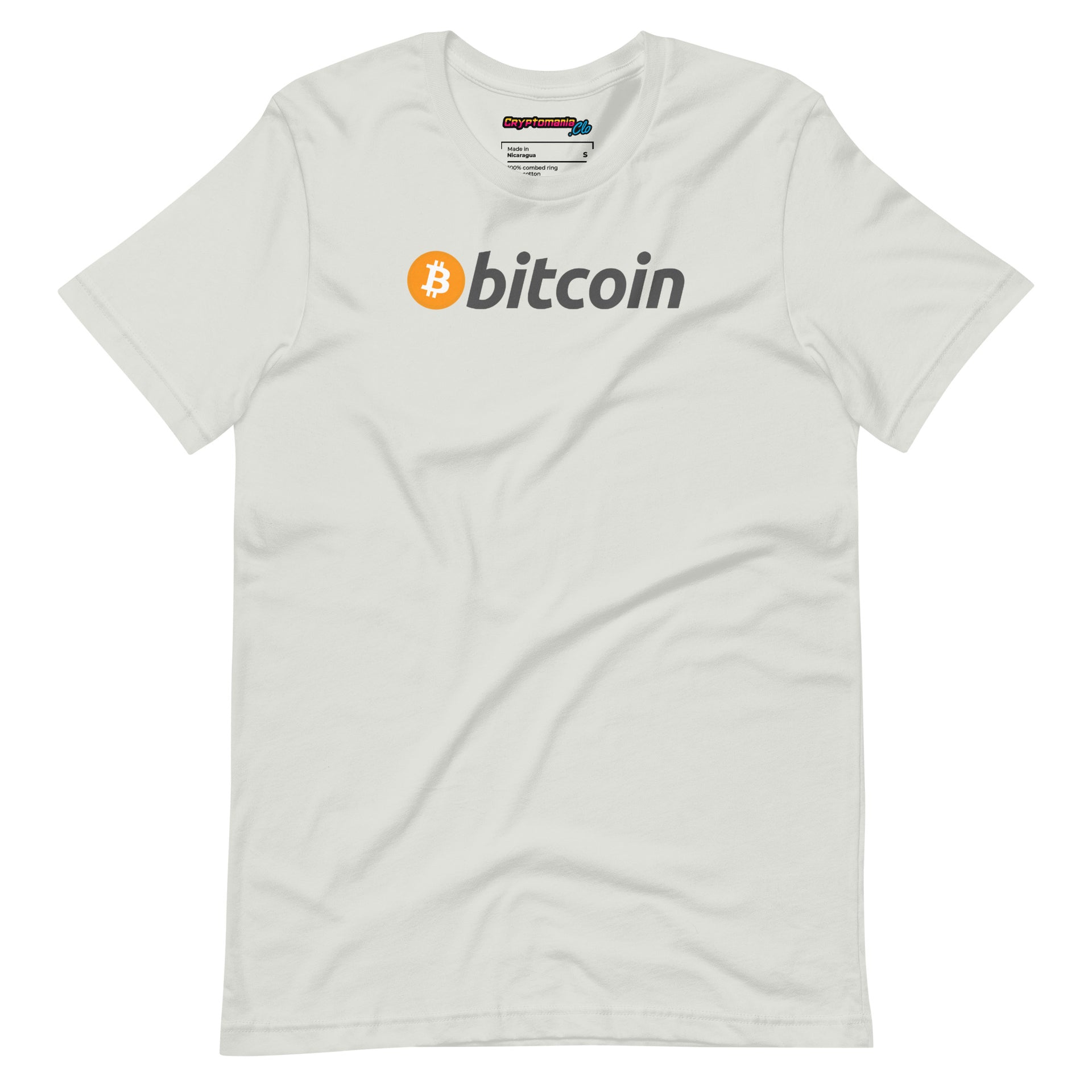 BITCOIN (BTC) LOGO NAME T-SHIRT (SILVER GREY)